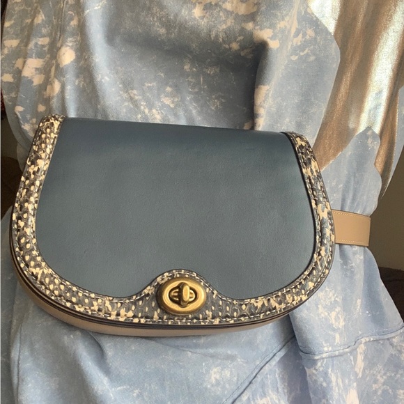 Authentic COACH 1941 turnlock refined calf/genuine snakeskin Flap crosb/Beltbag - Picture 2 of 16